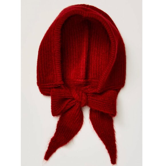 FREE PEOPLE Balabonnet Knit Bonnet Hat Red One Size NWT - Picture 1 of 5